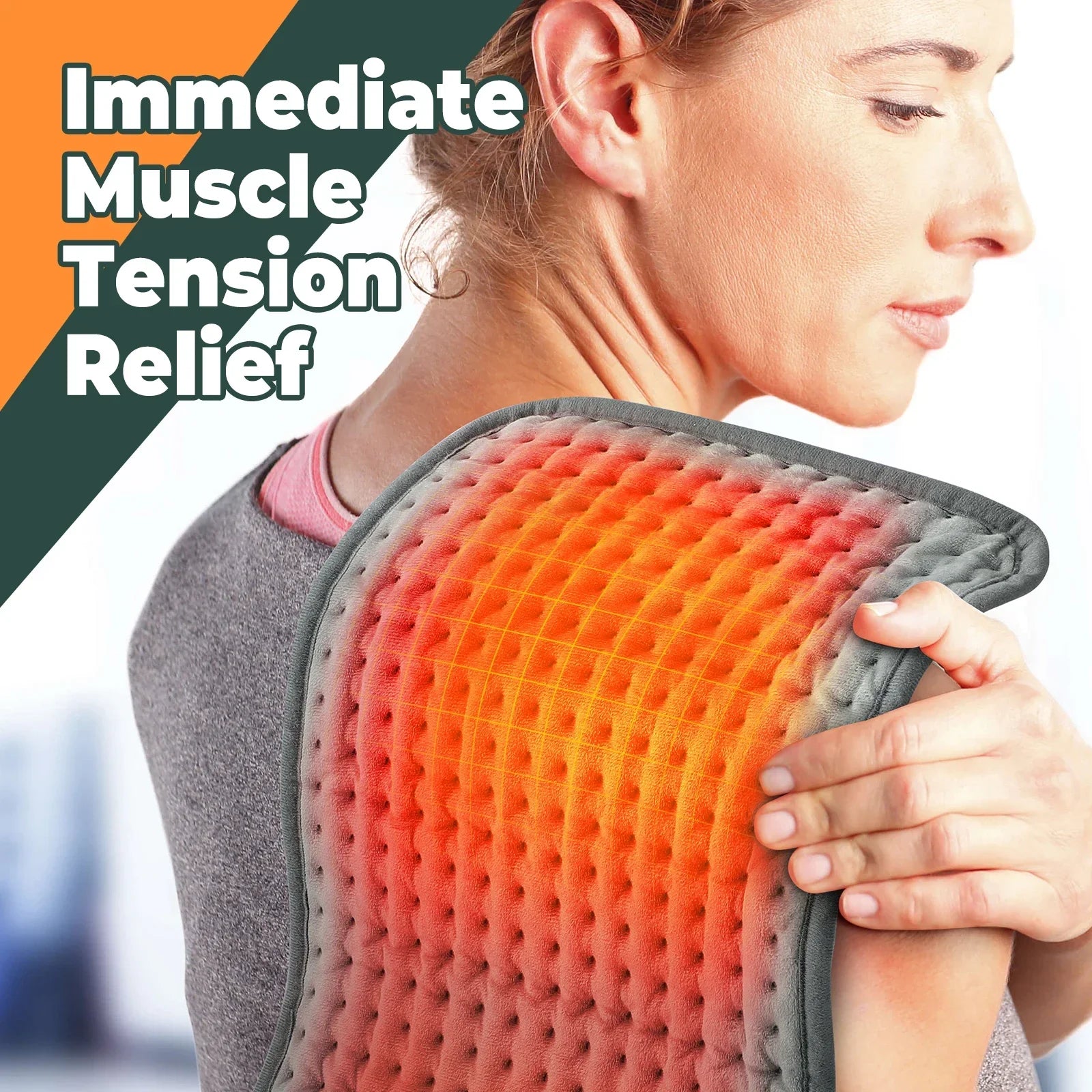 Electric Heating Pad – Adjustable 10-Level Temperature & 3-Timer Settings for Full-Body Relief 9680112419158-1