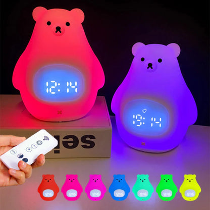 Bear Alarm Clock - LED Night Light and Children's Alarm Clock