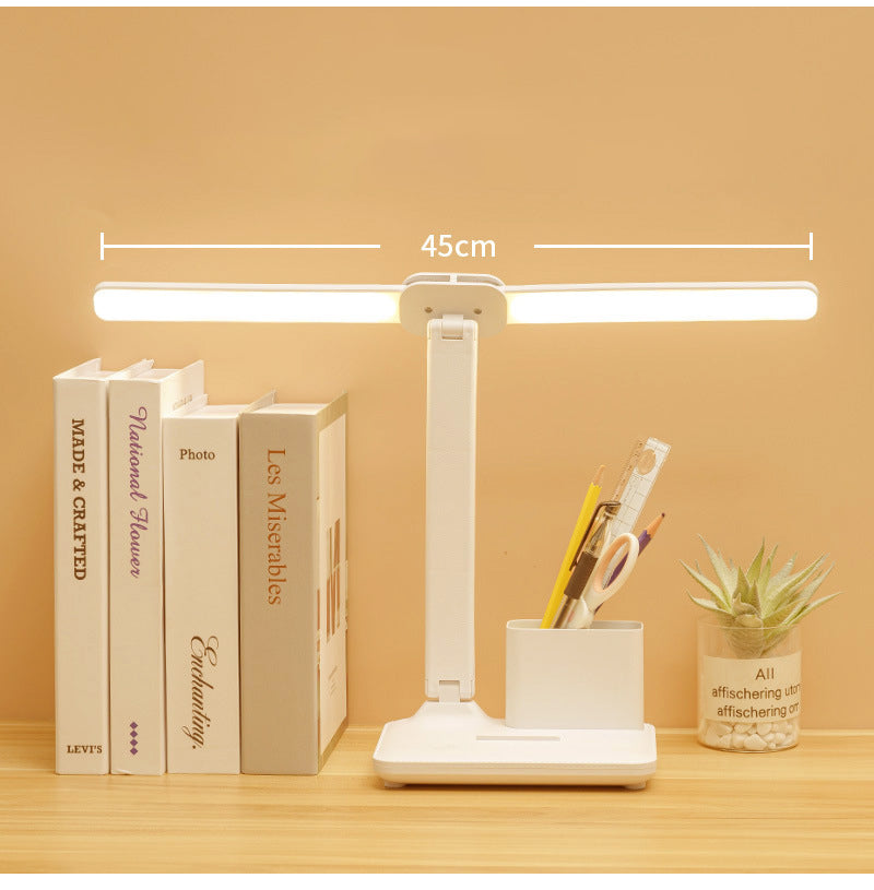 Dual-Head Dimmable Led Desk Lamp With 180° Rotation, Usb Rechargeable 14902375121222-1