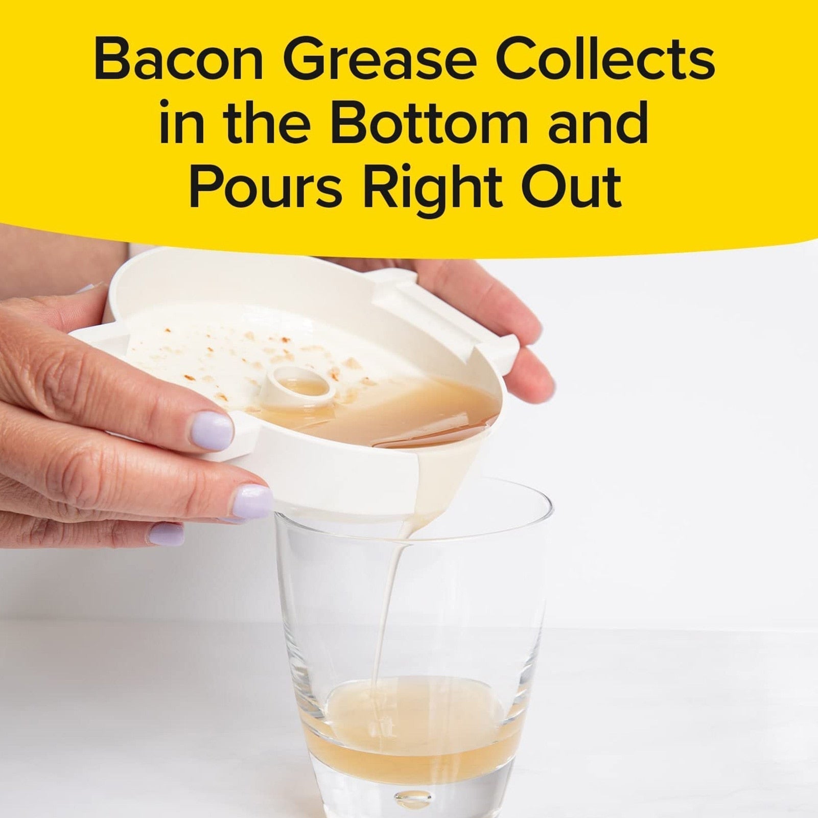 Microwave Bacon Cooker Tray Drains Grease For Crisp Quick Slices 14985419063622-1