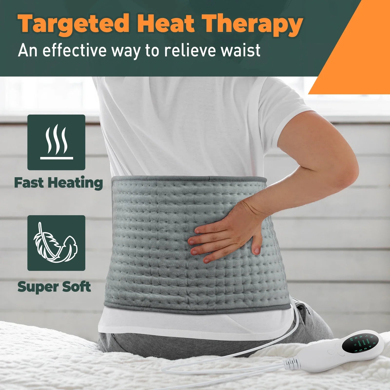 Electric Heating Pad – Adjustable 10-Level Temperature & 3-Timer Settings for Full-Body Relief 9680112419158-1