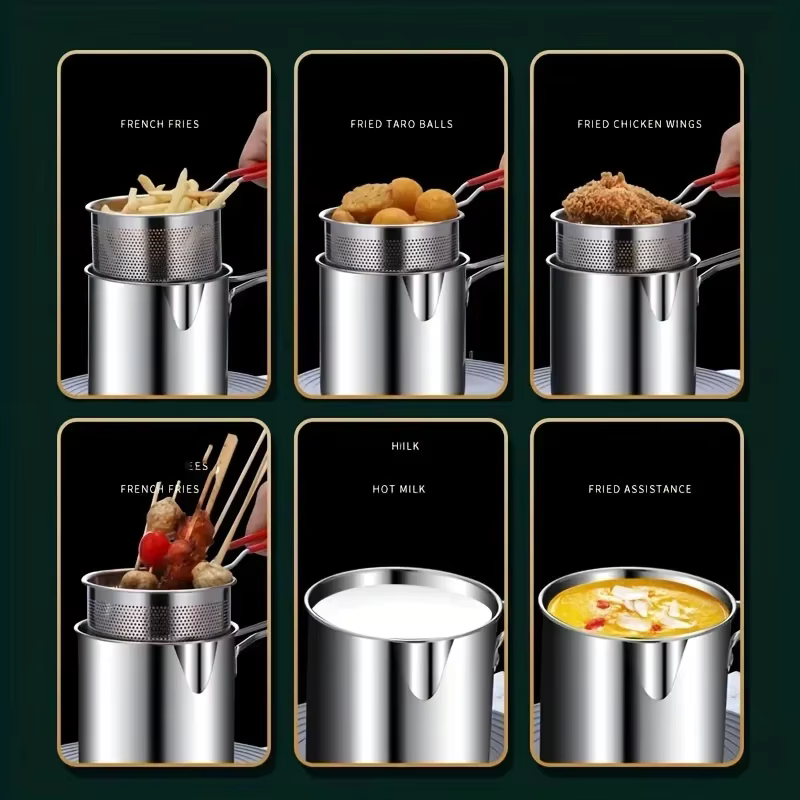 Stainless Steel Multifunctional Fryer Compact Design For Cooking Convenience 14924728074566-1