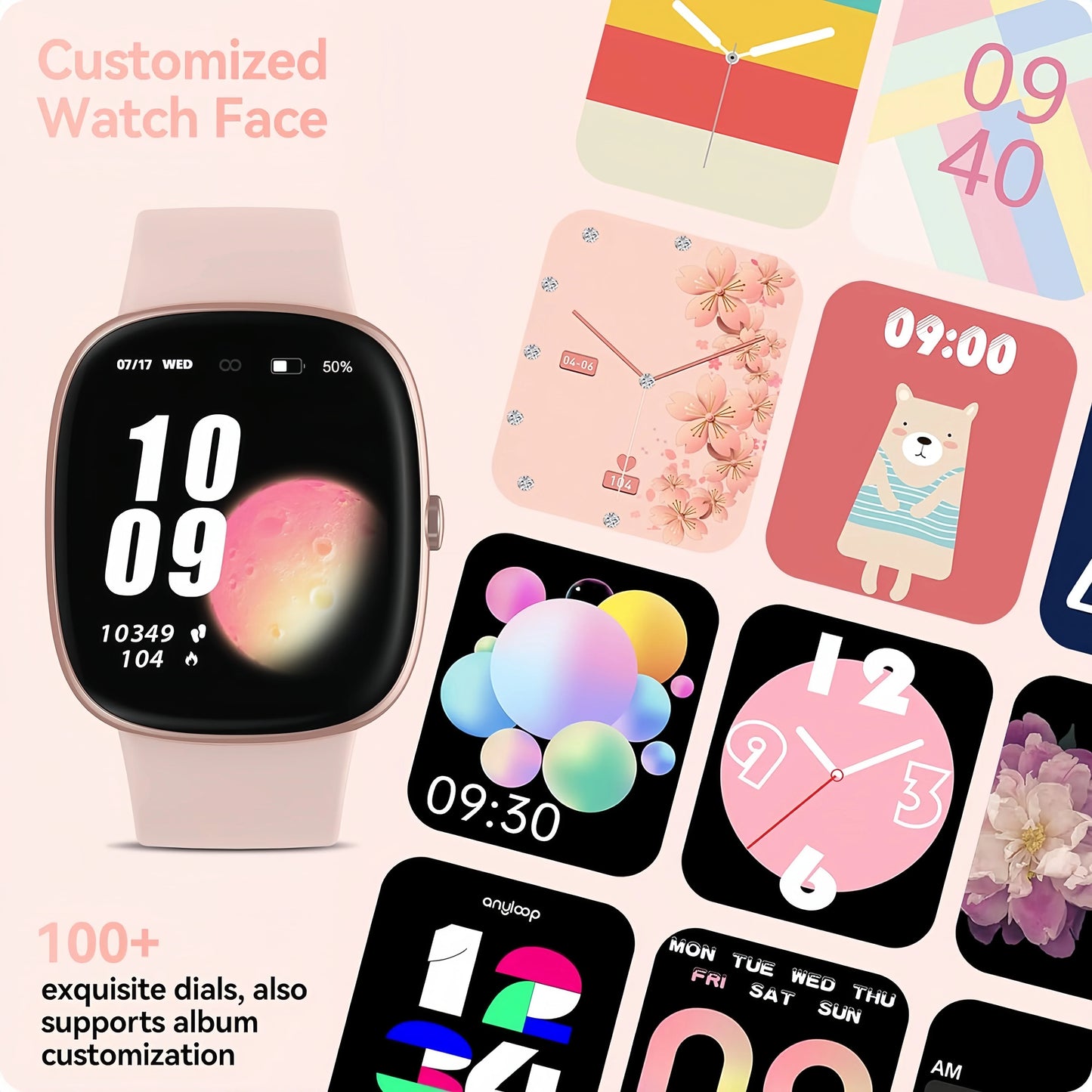 Smart Watches for Men Women  Sleep Tracking, 46mm 1.3oz Step Calorie Counter Fitness Watch Activity Trackers Pedometer forAndro 8920342331612-1