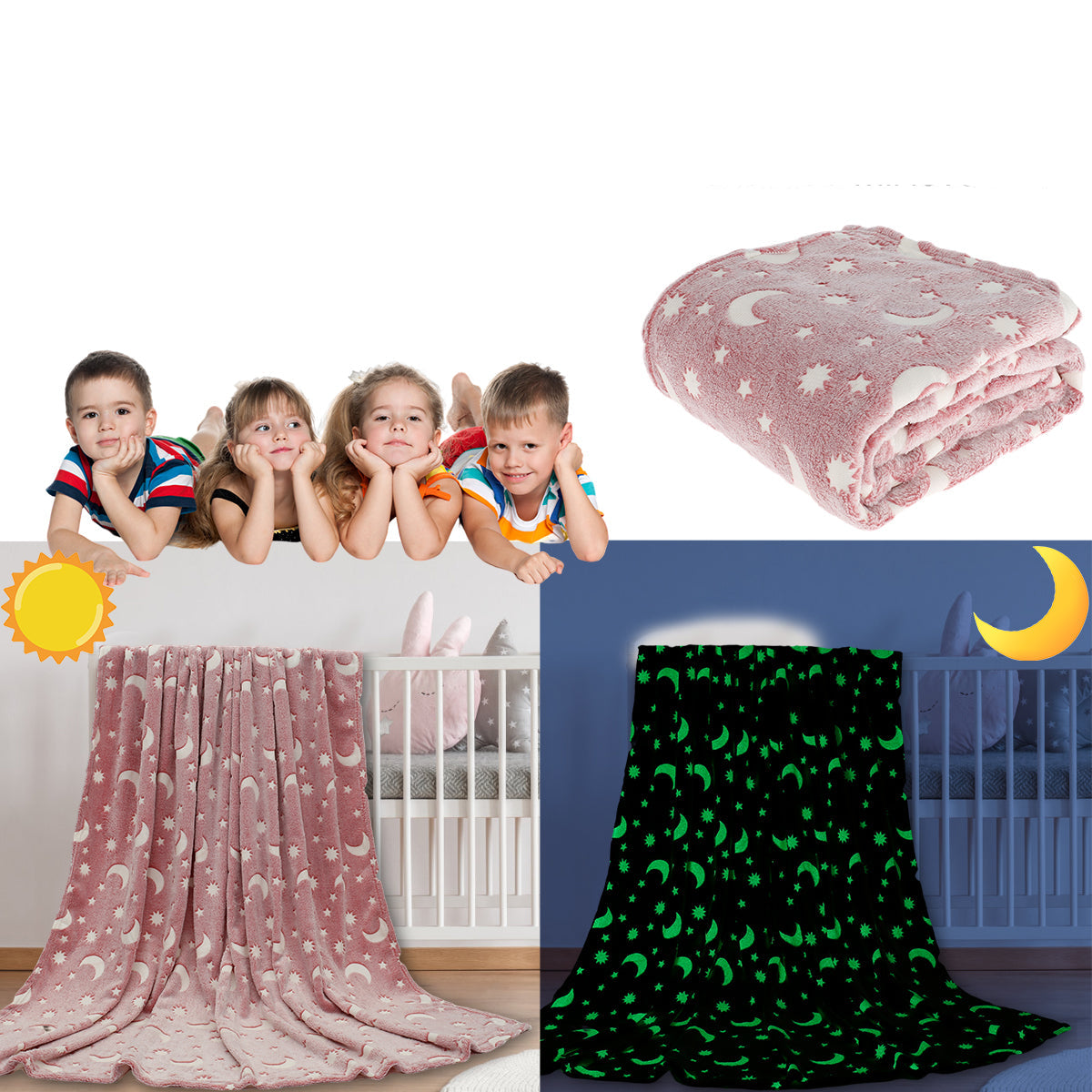 Glowing Star Blanket Soft Cozy Fabric For Relaxing Peaceful Sleep 14975524864326-1