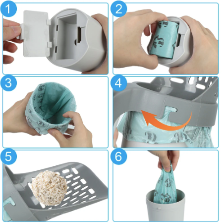 Automatic Cat Litter Cleaning Scoop With Bag System For Hygiene 14957739180358-1