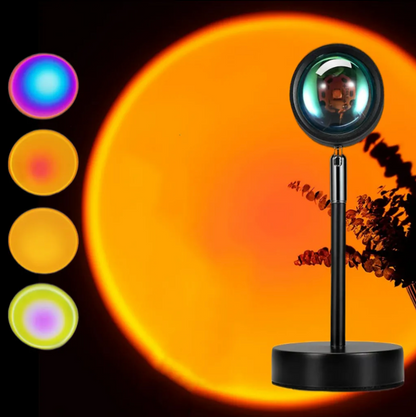 Sunset Lamp | 16 Colors + Remote Control LED Projector Table Lamp - USB Nightstand Lamps 9961774514509-1