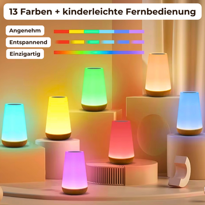 USB Rechargeable Wireless Bedside Lamp With Dimmable Touch (Including 13 Colors + Remote Control) 9961775464781-1