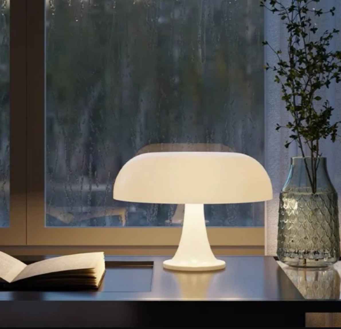 Nordic Retro Mushroom LED Table Lamp Wireless Touch Control Rechargeable 9961770025293-1