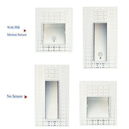 Led Embedded Wall Lamp With Pir Motion Sensor – 3W White & Black Staircase Footlight For Aisle, Corridor, And Home Lighting 14962032640324-1