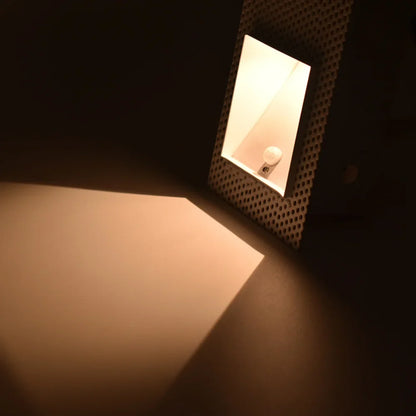 Led Embedded Wall Lamp With Pir Motion Sensor – 3W White & Black Staircase Footlight For Aisle, Corridor, And Home Lighting 14962032640324-1