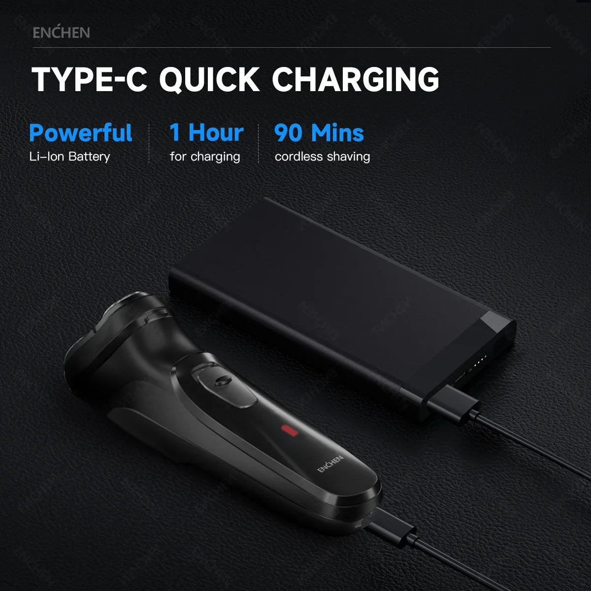 Electric Shaver for Men – 3D Floating Heads with Auto-Grinding Blades & Smart ESM System 9686225977686-1