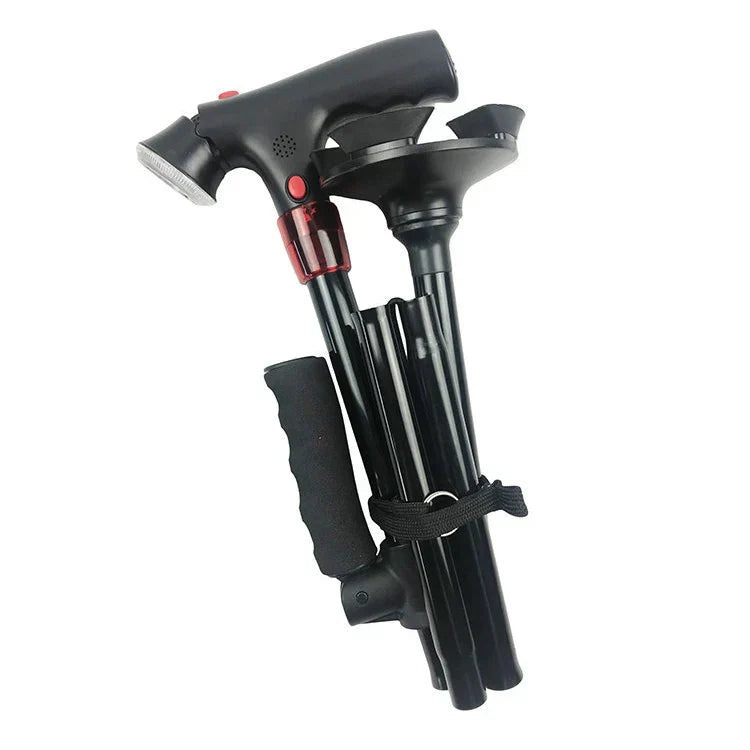 Folding Walking Cane Supports Mobility For Safe Well Lit Night Walking 15207731462470-1