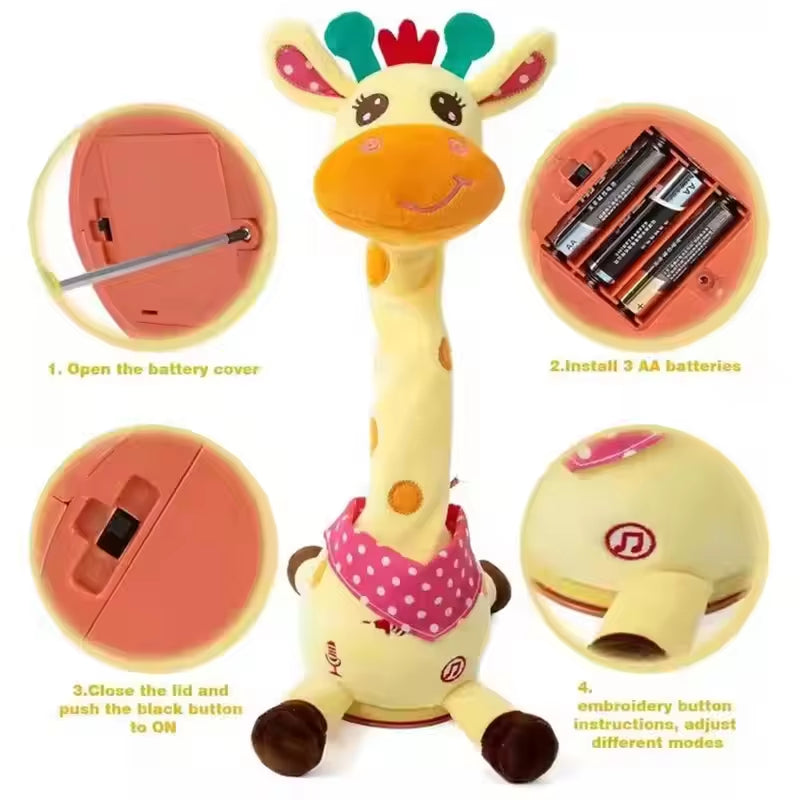 Talking and Dancing Music Giraffe Plush Toy 5117069400199-V2-1