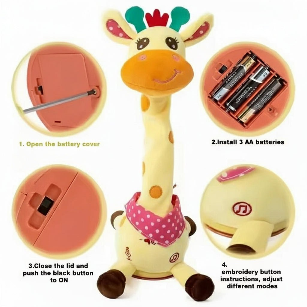 Jiragroovy – Talking & Dancing Music Giraffe Plush For Children 10589402038536-1