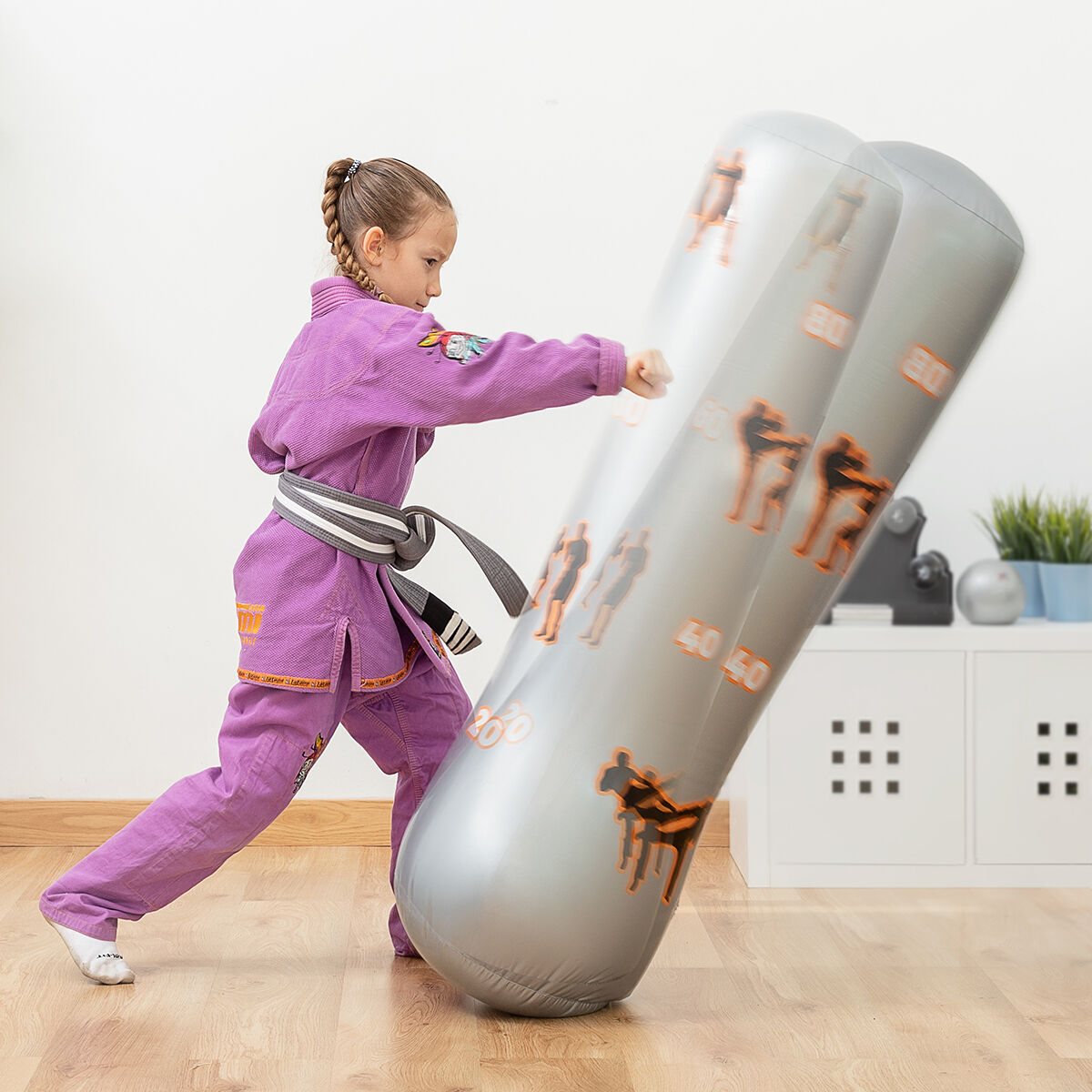 Kids Inflatable Punching Bag With Rebound Scoring Base, Pump 14857201975622-1