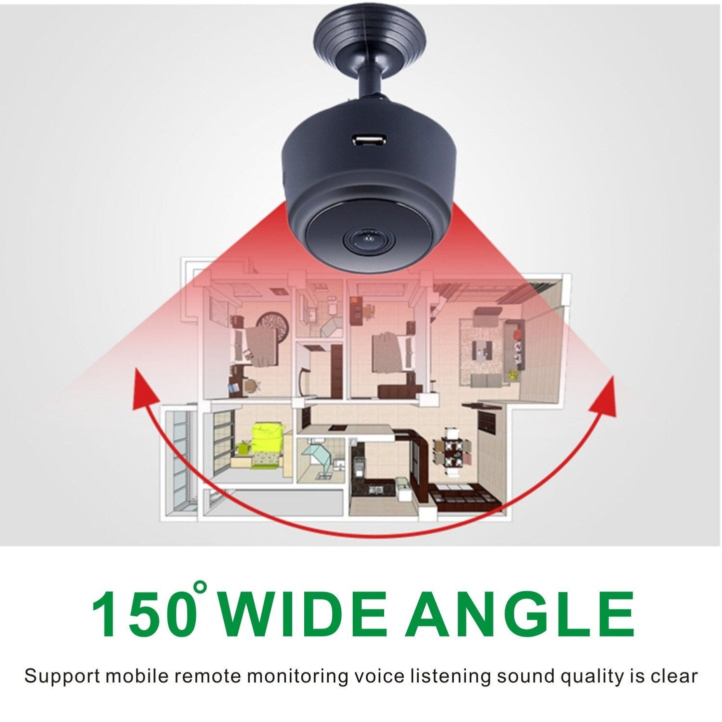 Mini 1080P WiFi Camera with Night Vision &amp; Motion Detection