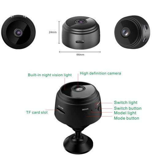 Mini 1080P WiFi Camera with Night Vision &amp; Motion Detection