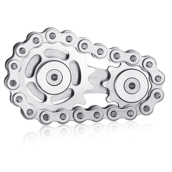 Stainless Steel Bicycle Chain Gear Fidget Spinner Anxiety Focus Desk Gadget 8545354744110-1