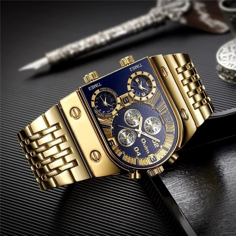 Men Fashion Analog Watch Stainless Steel Strap Large Dial 8512796623150-1