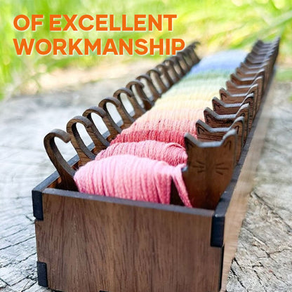 Wooden Bunny Bobbin Embroidery Thread Organizer Box Storage Holder 9617859182894-1