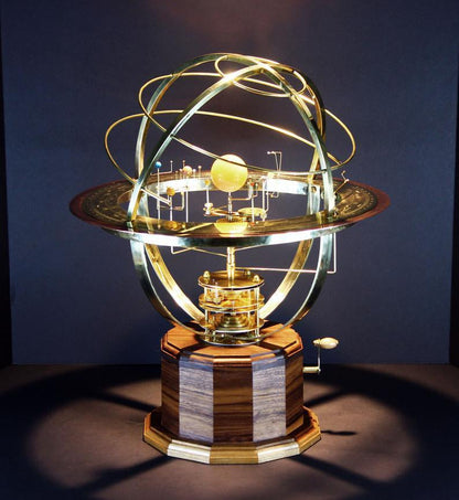 Solar System Model | Brass Gear Mechanism with 9 Planets & 28 Moons | Oak & Stone Educational Display 15146749722950-1