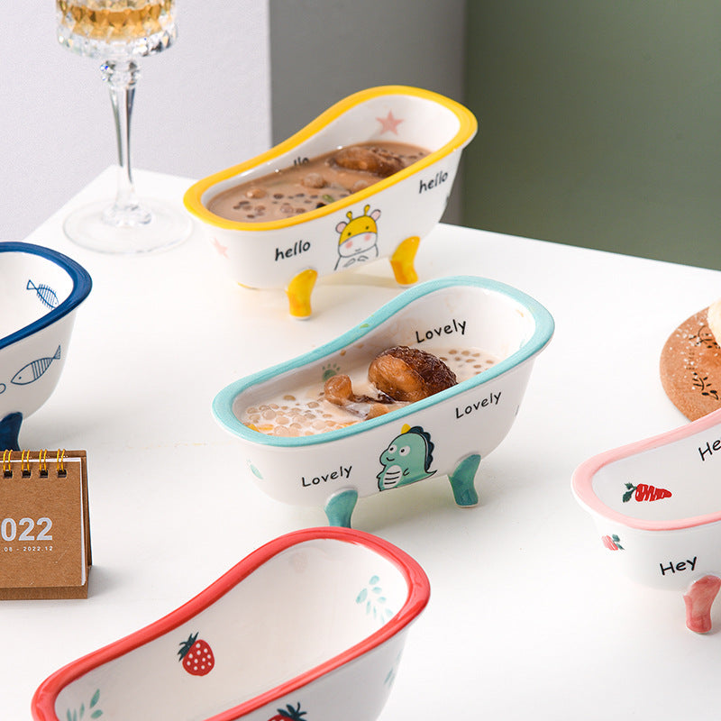 Vintage Ceramic Bathtub Bowl With Clawfoot Legs 11647634178316-1