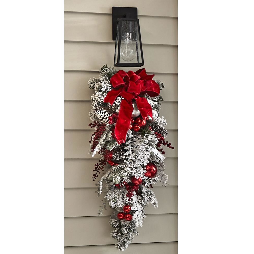 The Cordless Prelit Red And White Holiday Trim 8959284183321-1