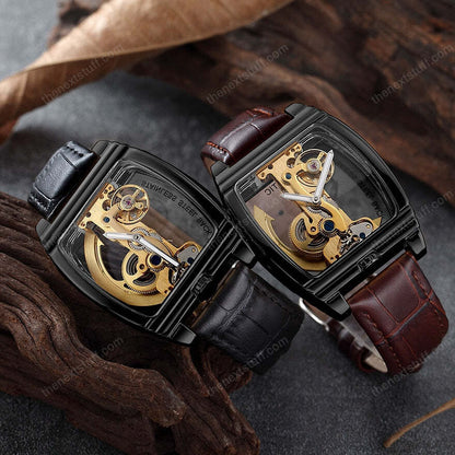 Transparent Automatic Mechanical Steampunk Skull Luxury Gear Watch 8804257497369-1