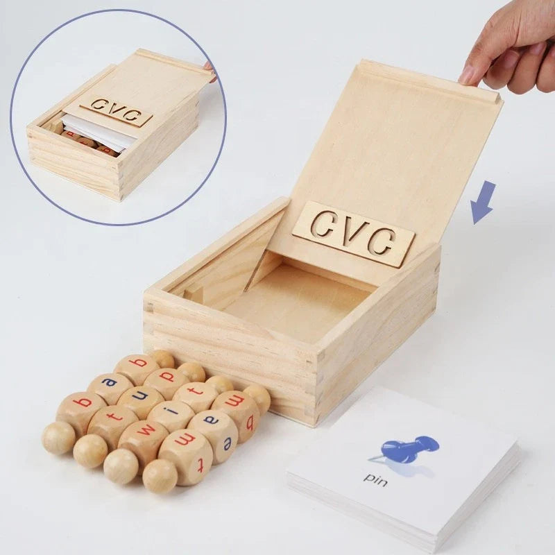 Wooden Reading Block Set for Toddlers’ Early Literacy and Word Practice 10798656815438-1