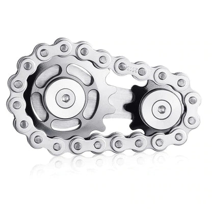 Stainless Steel Bicycle Chain Gear Fidget Spinner Anxiety Focus Desk Gadget 8545354744110-1