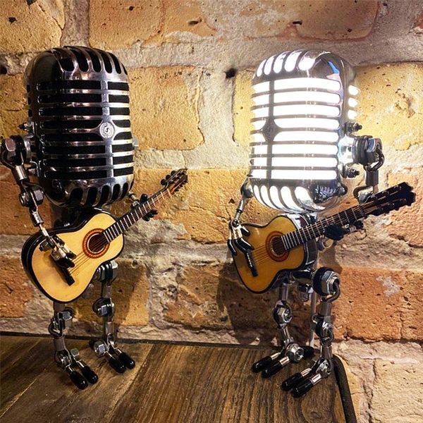 Vintage Metal Microphone Robot Desk Lamp🎸 8999588102425-1