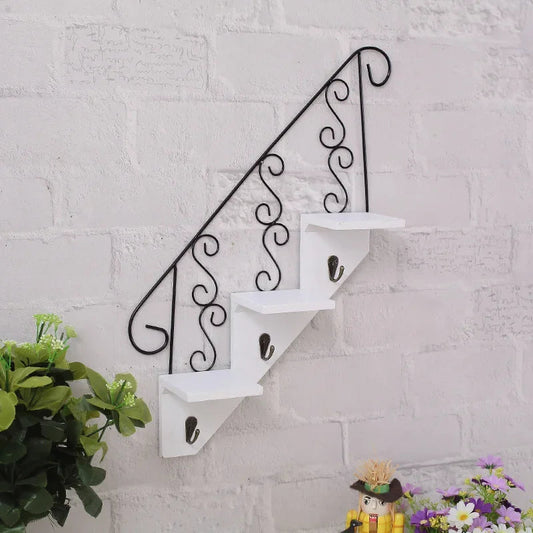 Scandinavian Wind Iron Hanging Hook Shelf With Flower Pot Holders 14815654347078-1