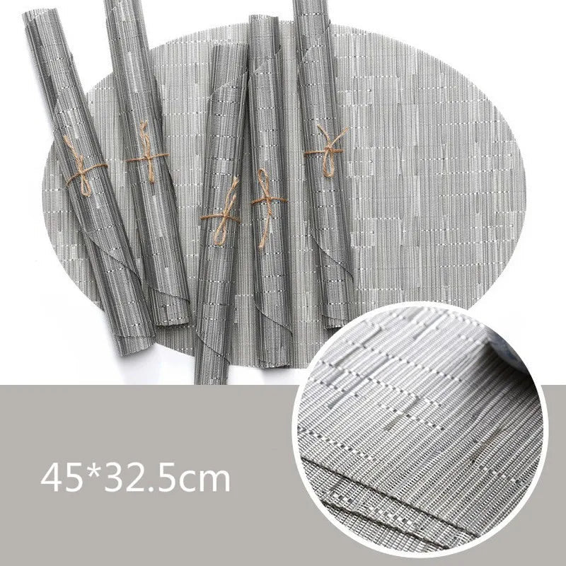 Eco-Friendly Bamboo Oval Table Placemats Heat-Resistant Washable Dining Mats 14815677579590-1
