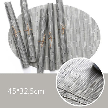 Eco-Friendly Bamboo Oval Table Placemats Heat-Resistant Washable Dining Mats 14815677579590-1