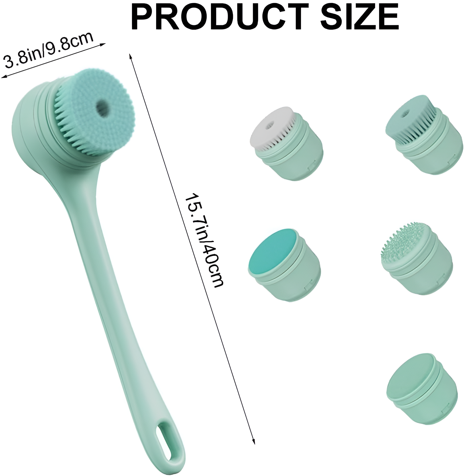 Electric Shower Body Brush Waterproof Rechargeable Two-Speed Heads Set 8592179888285-1