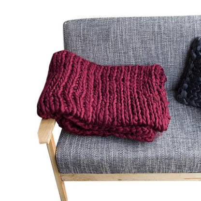 Area Hand Knitted Chunky Blanket 6041193676954-1