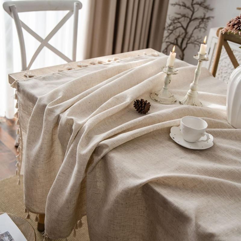 Natural Linen Tablecloth For Dining Table Home Interior Decoration 6829948895386-1