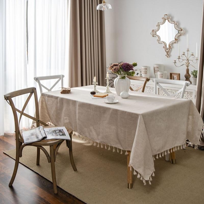 Natural Linen Tablecloth For Dining Table Home Interior Decoration 6829948895386-1