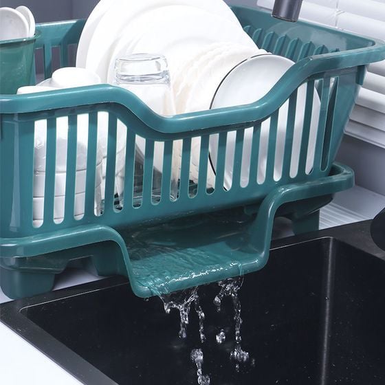 Double Layer Kitchen Dishes & Utensils Drying Organizer Rack 9638697435417-1