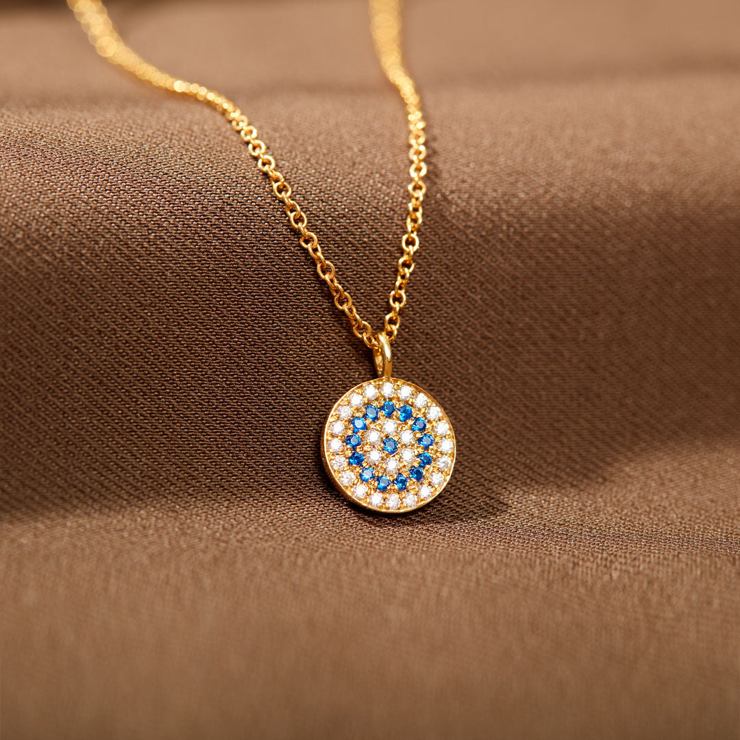 Evil Eye Disc Pendant Necklace 8576904691993-1