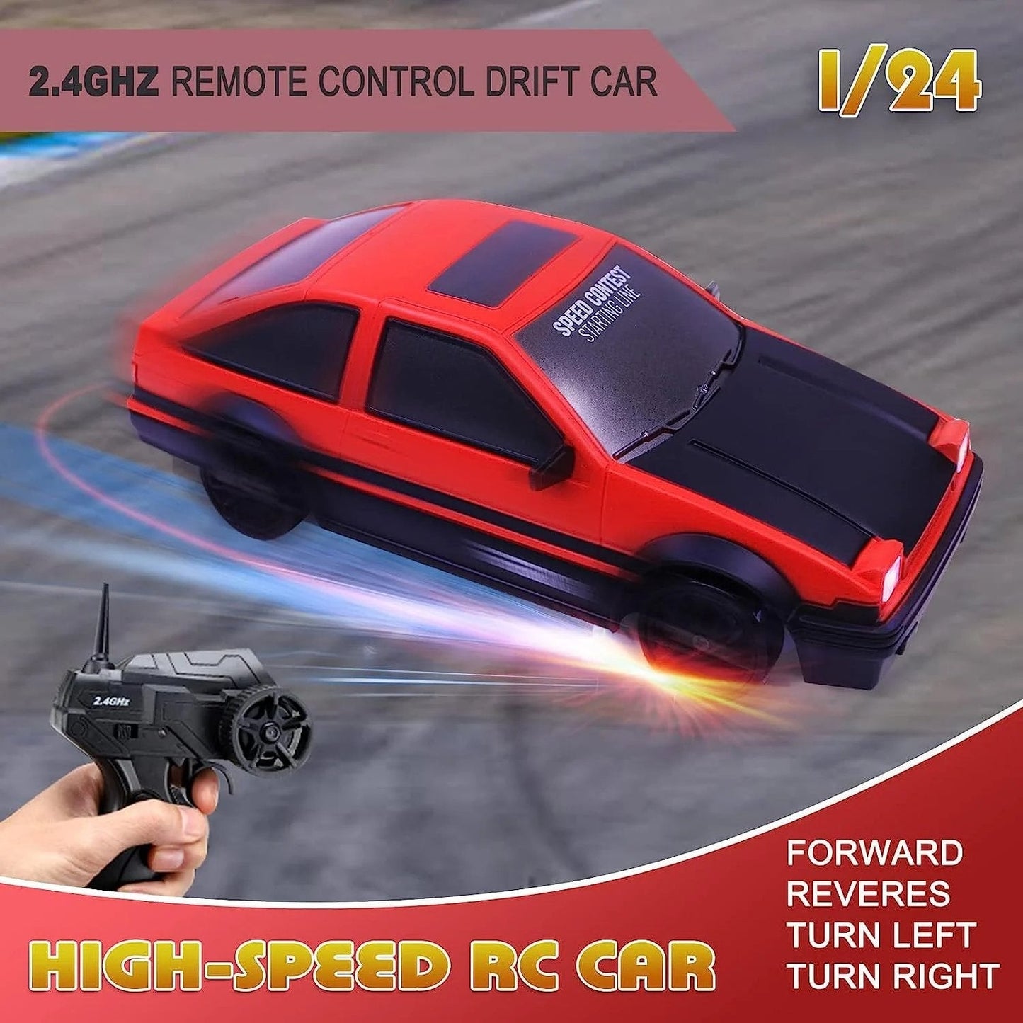 Mini Remote Control Drift Car Gyro Lights Metal Tires 9566558093614-1