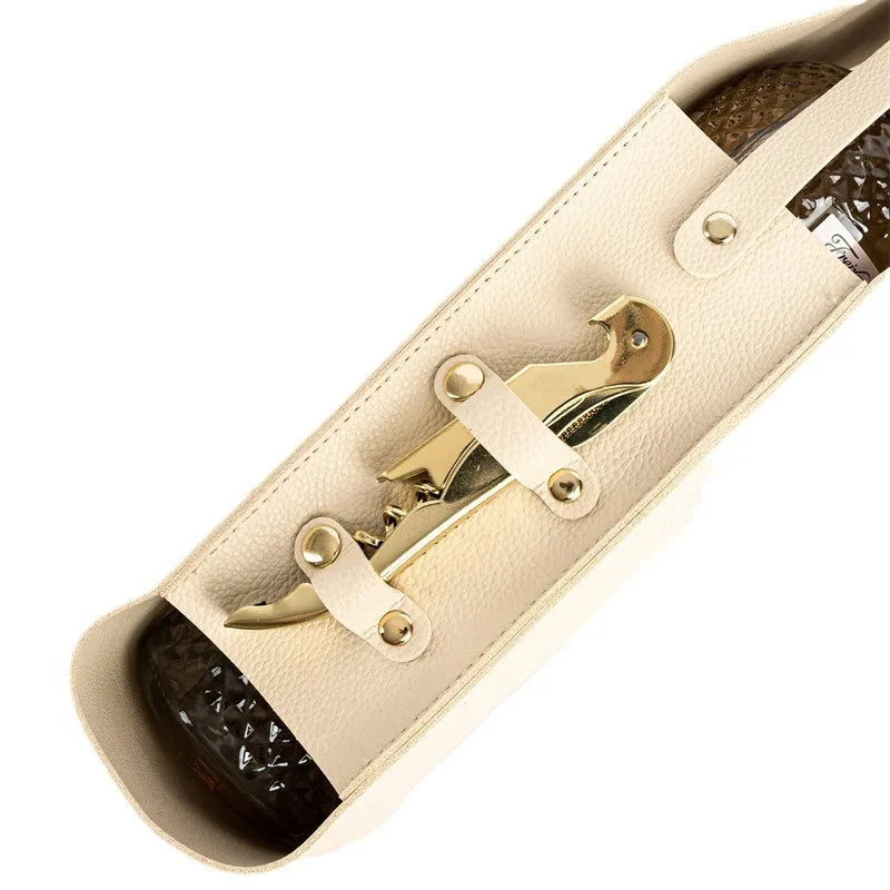 Genuine Leather Bottle Carrier With Snap-Button Closure 11661478461708-1