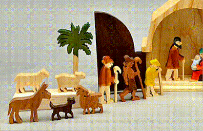 Wooden Scene Set Stable Figurines Religious Decoration 9636197171502-1