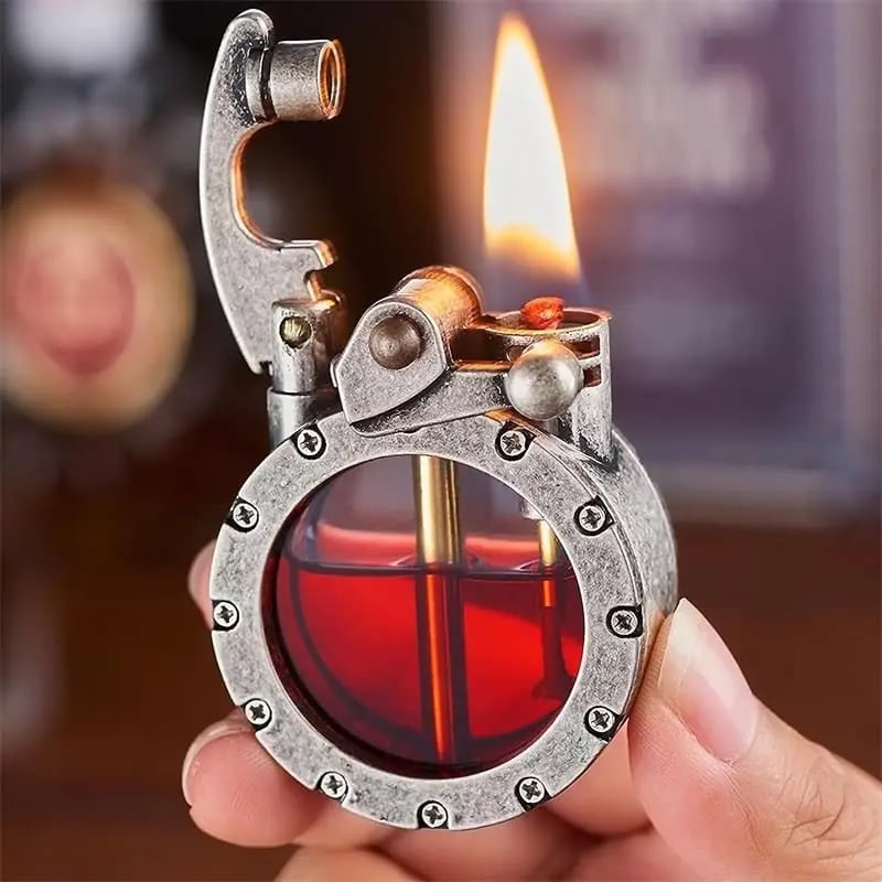 Diy Retro Metal Rocker Kerosene Windproof Lighter 9628526215470-1