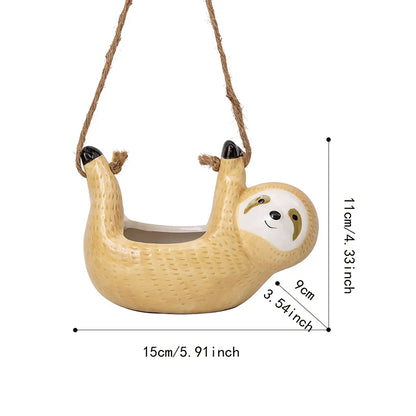 Sloth Hanging Ceramic Wall Vase 14815618498886-1