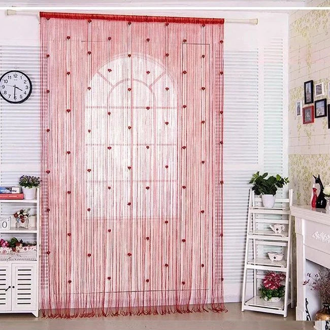 Romantic Rose Sheer Curtains No-Drill Installation Privacy Elegant Home Decor 14981445976390-1