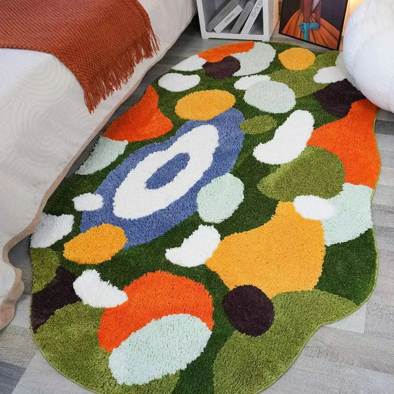 Soft Moss & Pebble-Themed Non-Slip Rug For Kids 14815606636870-1