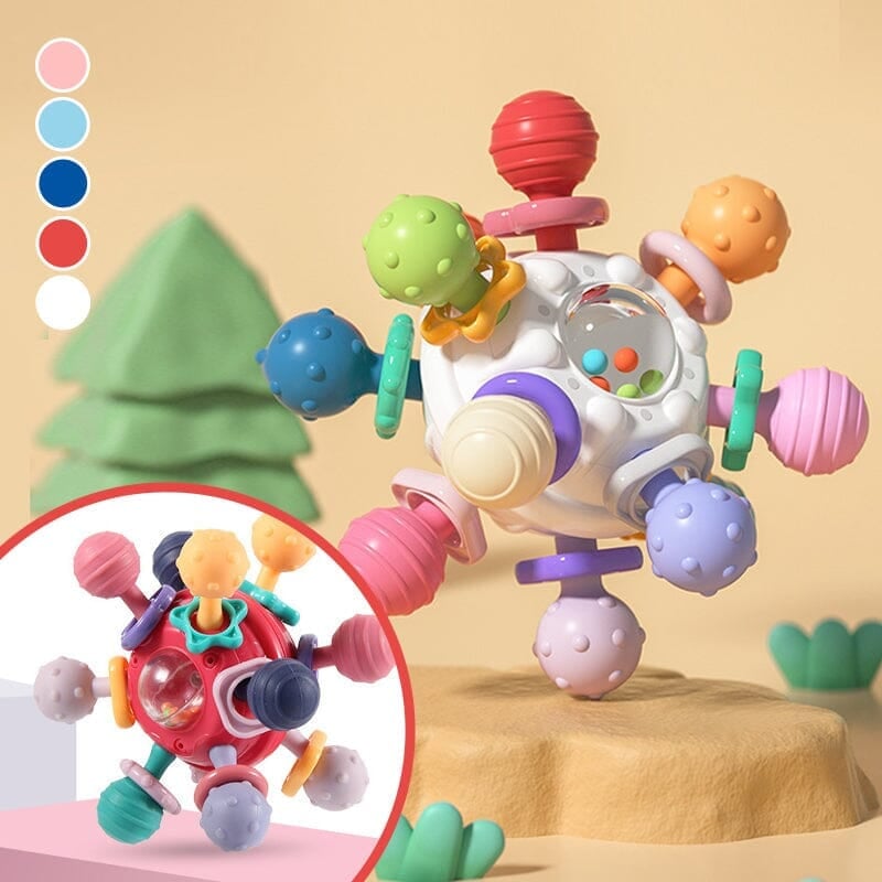 Baby Sensory Teething Rattle Toy With Safe Silicone Multi Texture Design 14975344083270-1