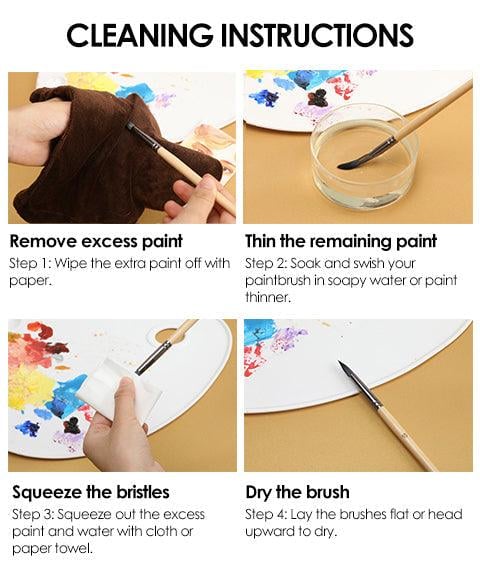 Professional Art Brush With Natural Wood Handles Set Of 24 9080597971246-1