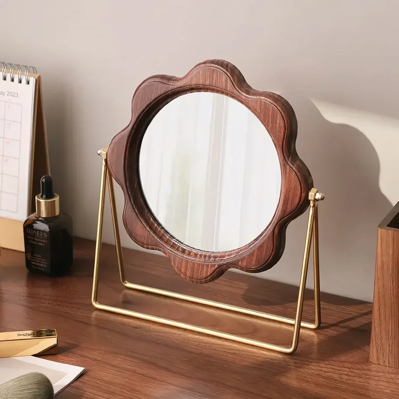 Elegant Rotatable Desktop Makeup Mirror – Neoclassical Design 14815609028934-1